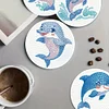 4Pcs DIY Dolphin Wooden Diamond Painting Coasters
