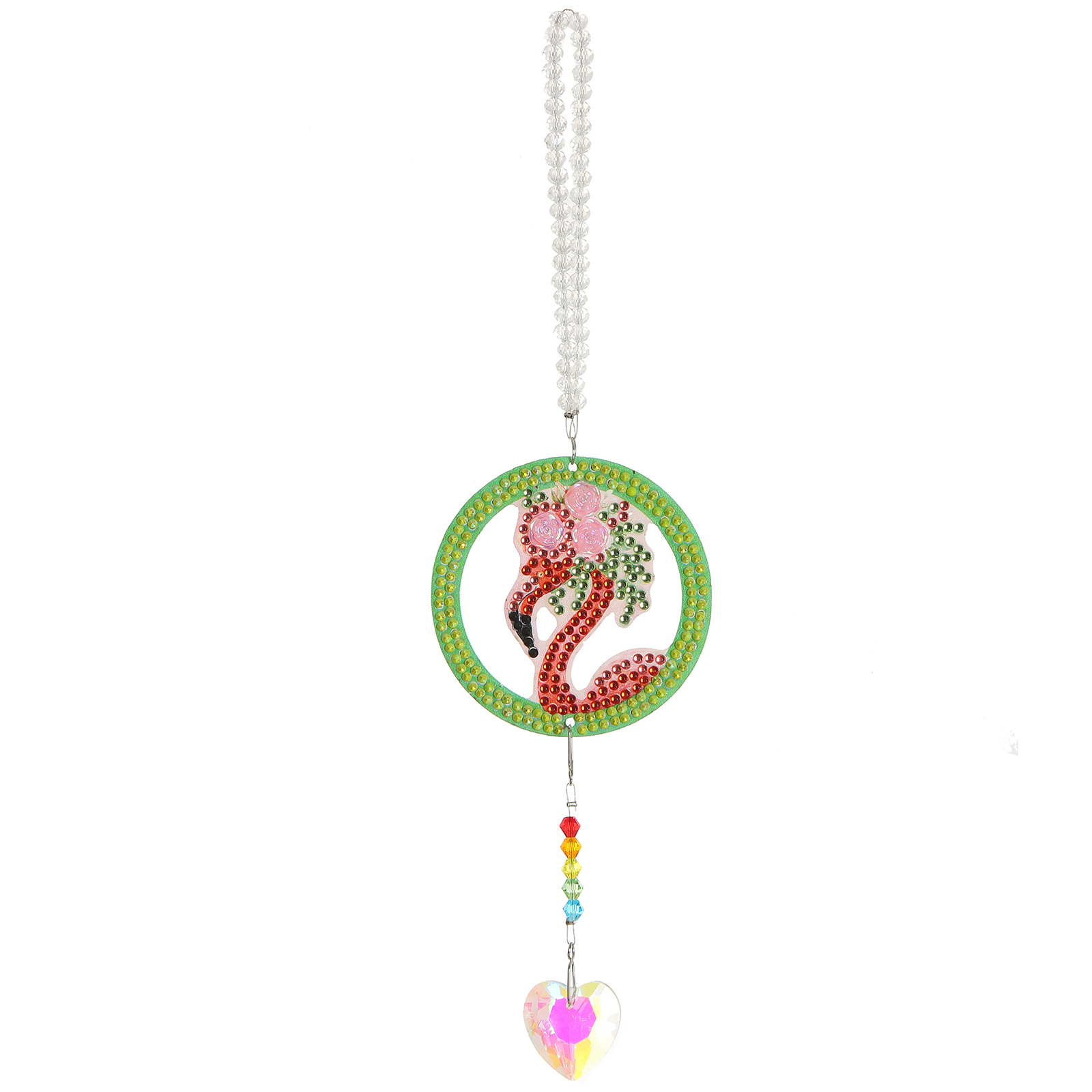 Cross Mirror 1 Diamond Painting Capture Landscape Flamingo Pattern DIY Pendant, Acrylic Double sided Diamond Painting