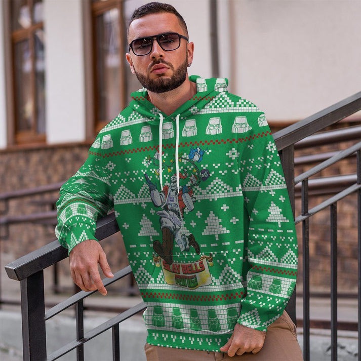 Unisex Green Ugly Christmas Sweaters 3D Print Hoodies
