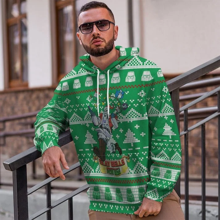 Unisex Green Ugly Christmas Sweaters 3D Print Hoodies