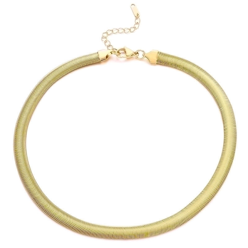 Streetwear Solid Color Titanium Steel 18K Gold Plated Plating Chain Necklace