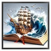 Sailboat In Book-11CT Stamped Cross Stitch 40*40cm/15.75*15.75in tapestrymarket