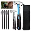 4Pcs Tent Pegs Unbreakable Camping Tent Stakes with Hammer for Camping Picnic