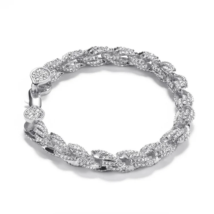 8MM Rope Chain Rhinestone Iced Out Bracelet-VESSFUL