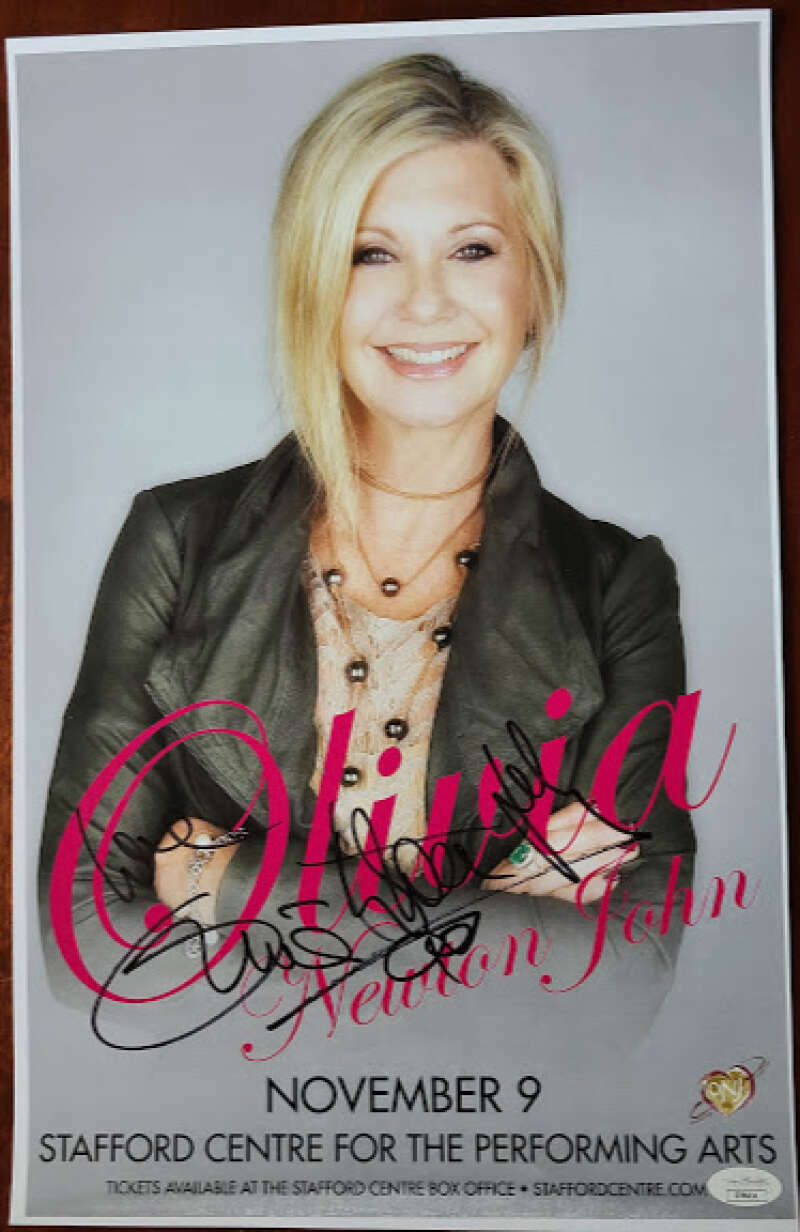Olivia Newton John JSA Coa Signed Concert Poster Photo Poster painting Stafford Autograph