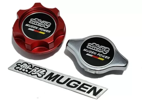 Dronehint RADIATOR CAP + OIL CAP FOR HONDA & ACURA RED MUGEN CIVIC EG6 EK9 ACCORD SI CRV j Parts