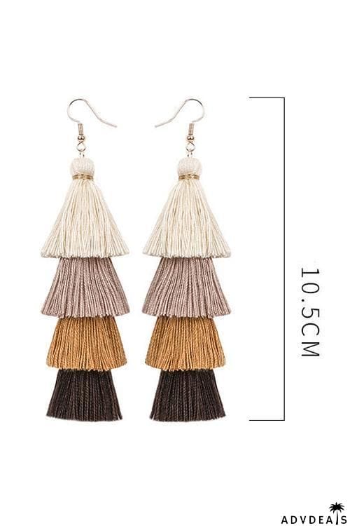 Gradient Tassels Layer Earring