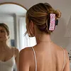Fleurs roses bricolage, pinces &agrave; griffes en diamant pour adultes d&eacute;butants, pinces &agrave; cheveux western antid&eacute;rapantes pour femmes, accessoires pour bijoux longue et courte