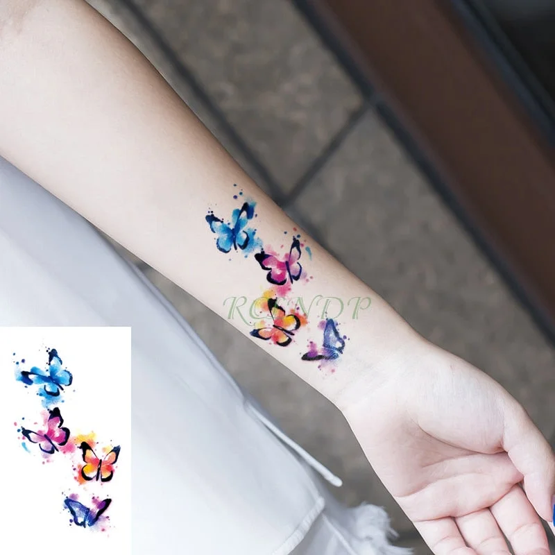 Waterproof Temporary Tattoo Sticker ins Butterfly black white sexy Body Art flash tatoo fake tatto for Women Men