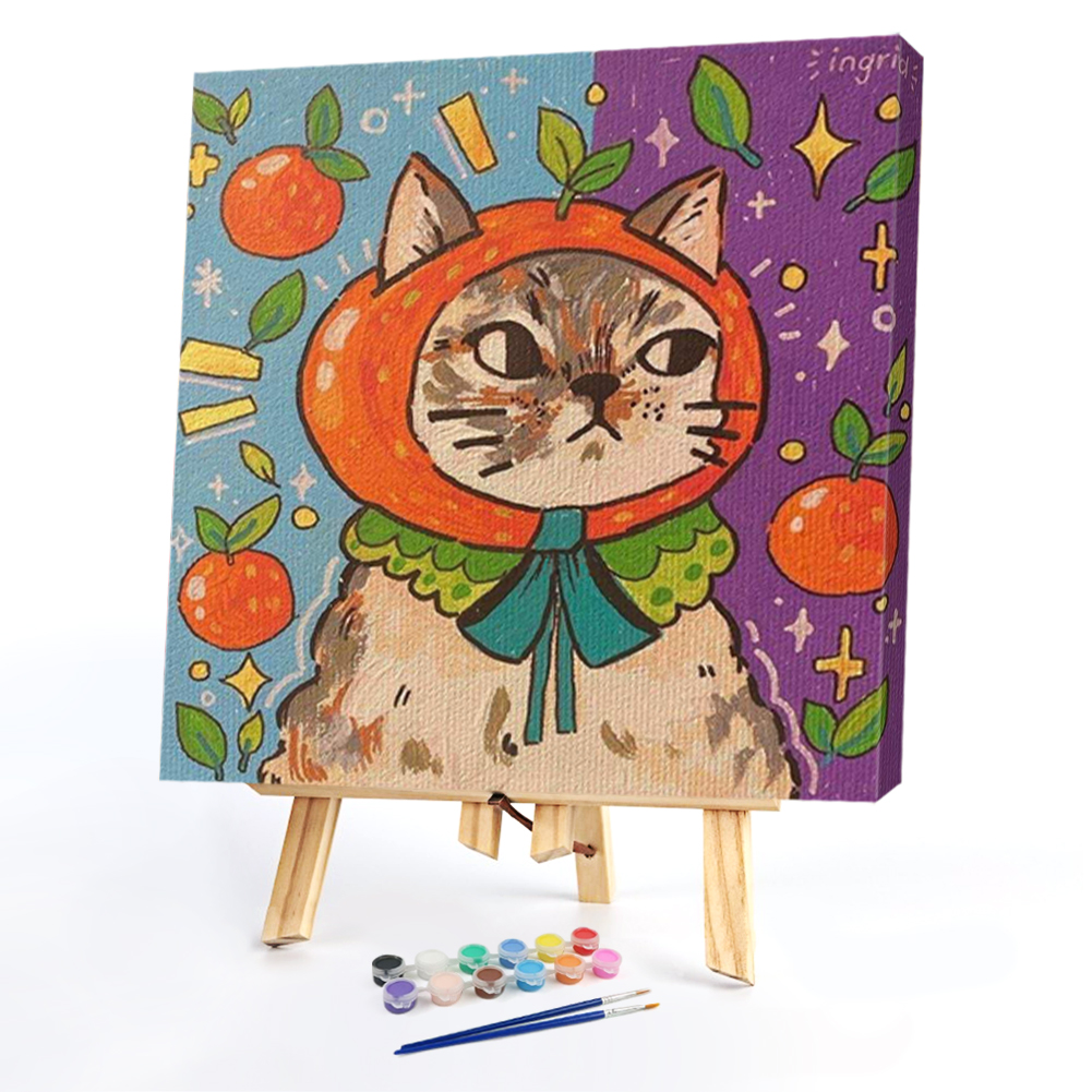 

20*20CM - Paint By Numbers - Hat Cat, 501 Original