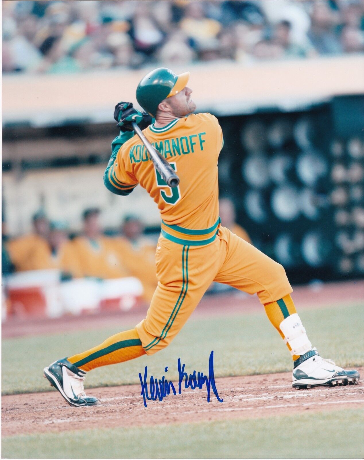 KEVIN KOUZMANOFF OAKLAND A'S ACTION SIGNED 8x10