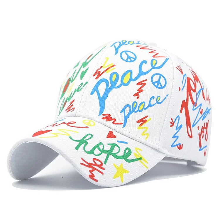 MenS And WomenS Hats Spring And Summer Popular Printed Hat Letter Baseball Cap Korean Curved Brim Peaked Cap Summer Sun Hat