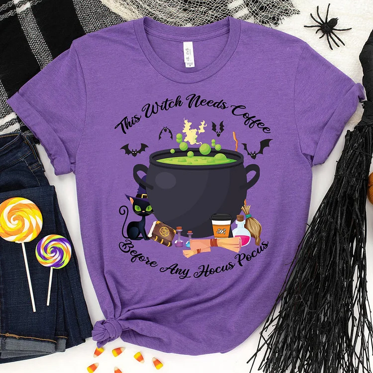 This Witch Needs Coffee Before Any Hocus Pocus T-Shirt-06884