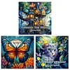 3PCS Butterfly Coloring Book Set Mindfulness Art Books for Adults 