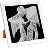 Lady Special Shape Partial Drill Dimond Art Paintings with Plastic Frame 17x17cm