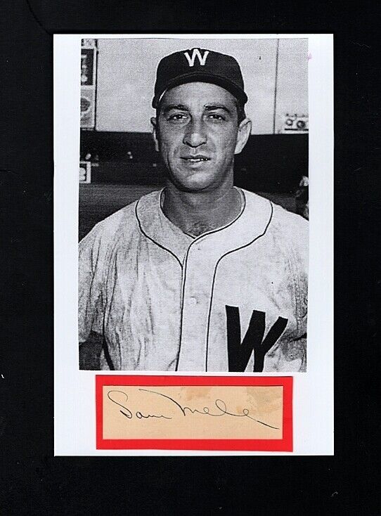 1950 SAM MELE-WASHINGTON SENATORS 4X6 AUTOGRAPHED CUT W/Photo Poster painting-(d.2017)