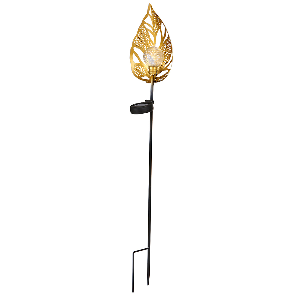 

LED Solar Light Hollow Wrought Iron Leaf Lawn Stakes Lamp Garden Art Decor, 501 Original