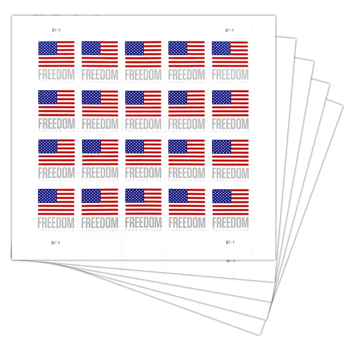 PANE of 20 USPS U.S. Freedom Flag 2023 Self-Adhesive Forever Stamp SHEET  BOOKLET