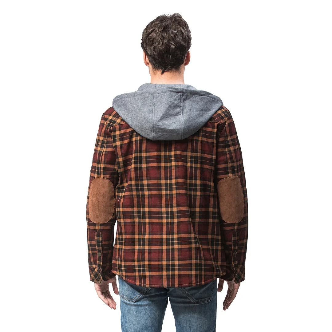Men's Sherpa Lined Jacket Plaid Flannel Shirt Jacket