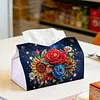 Diamond Painting Red Roses PU Leather Tissue Box for Napkin Holder