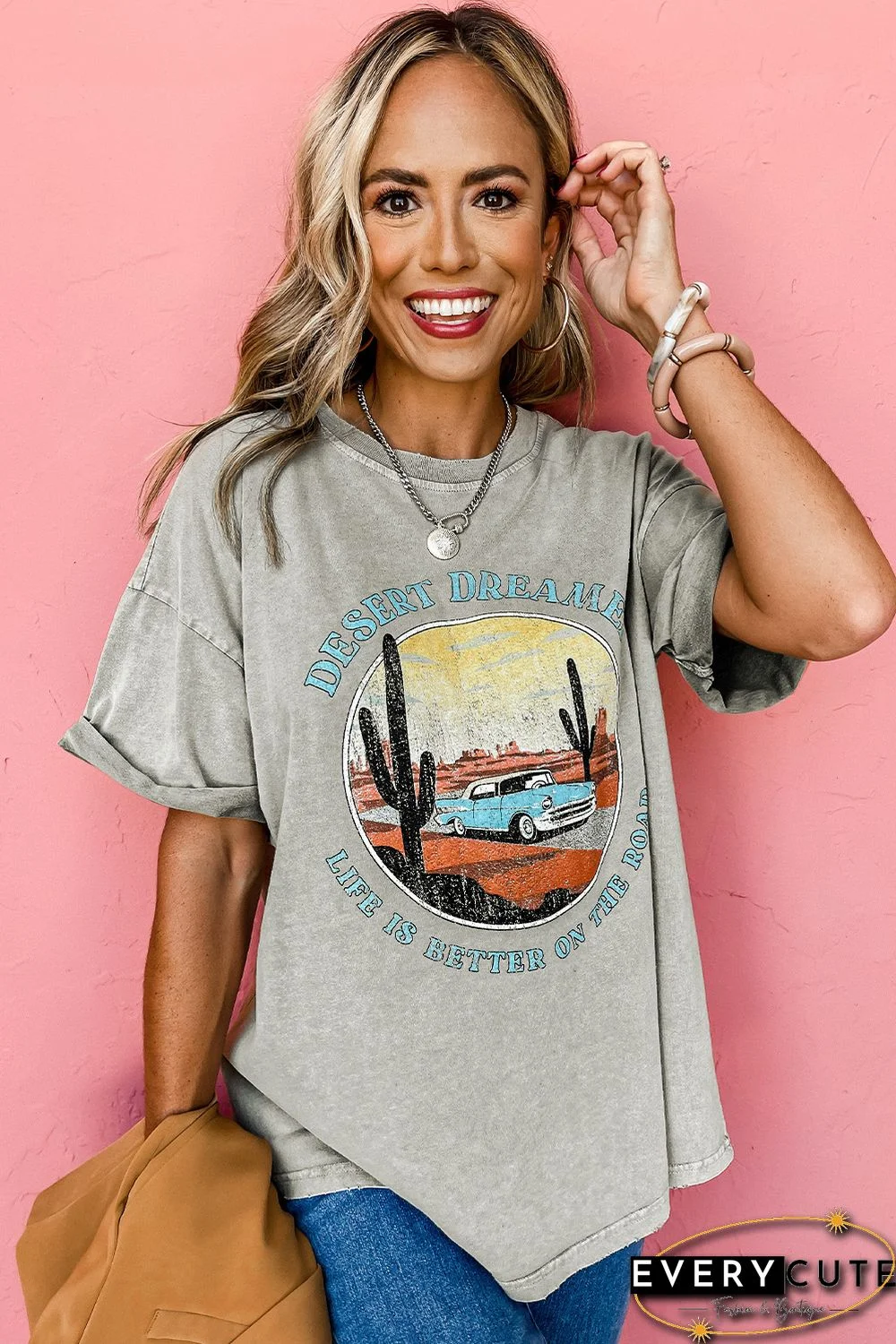 Gray Desert Dreamer Mineral Wash Graphic Tee