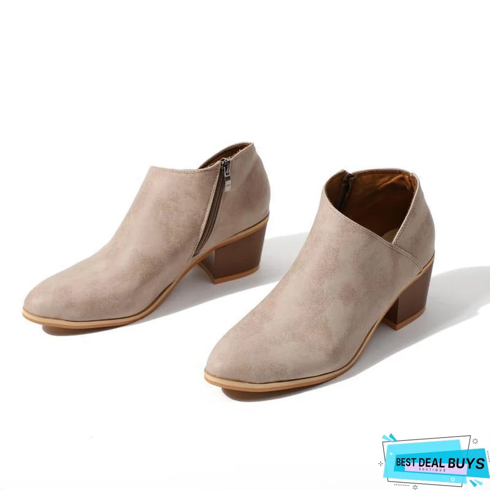 Plus Size Chunky Heel Shoes