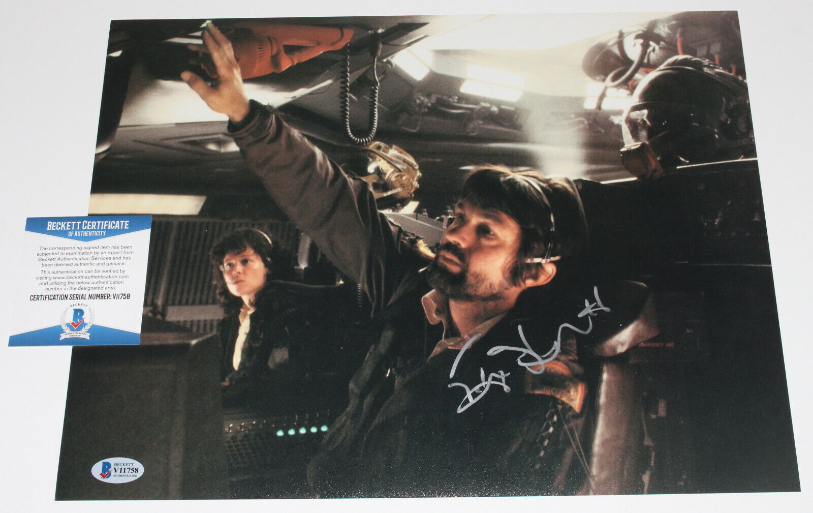 TOM SKERRITT SIGNED 'ALIEN' DALLAS 11x14 MOVIE Photo Poster painting PROOF BECKETT COA BAS