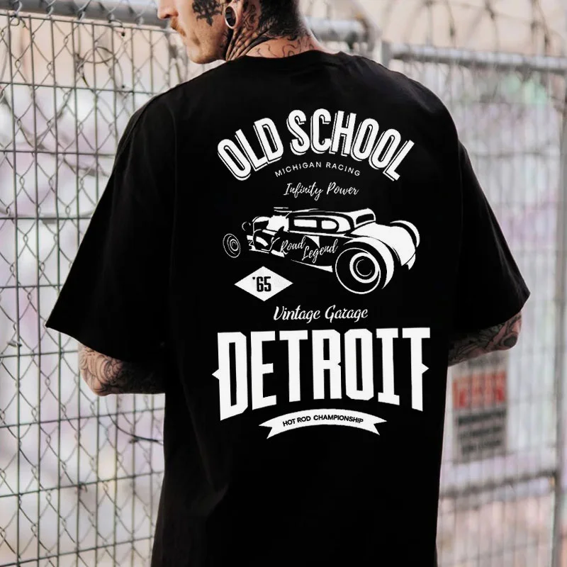 OLD SCHOOL DETROIT Classic Car Print Men's T-shirt
