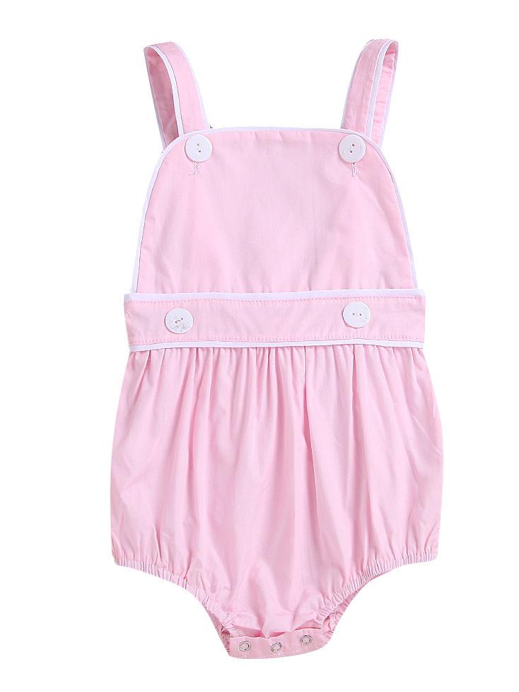 Summer Spanish Style Toddler Kids Suspender Blue/Pink Romper