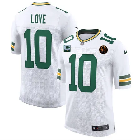 Men's Green Bay Packers #10 Jordan Love White 2025 With John Madden Patch New Vapor Untouchable Limited Jersey