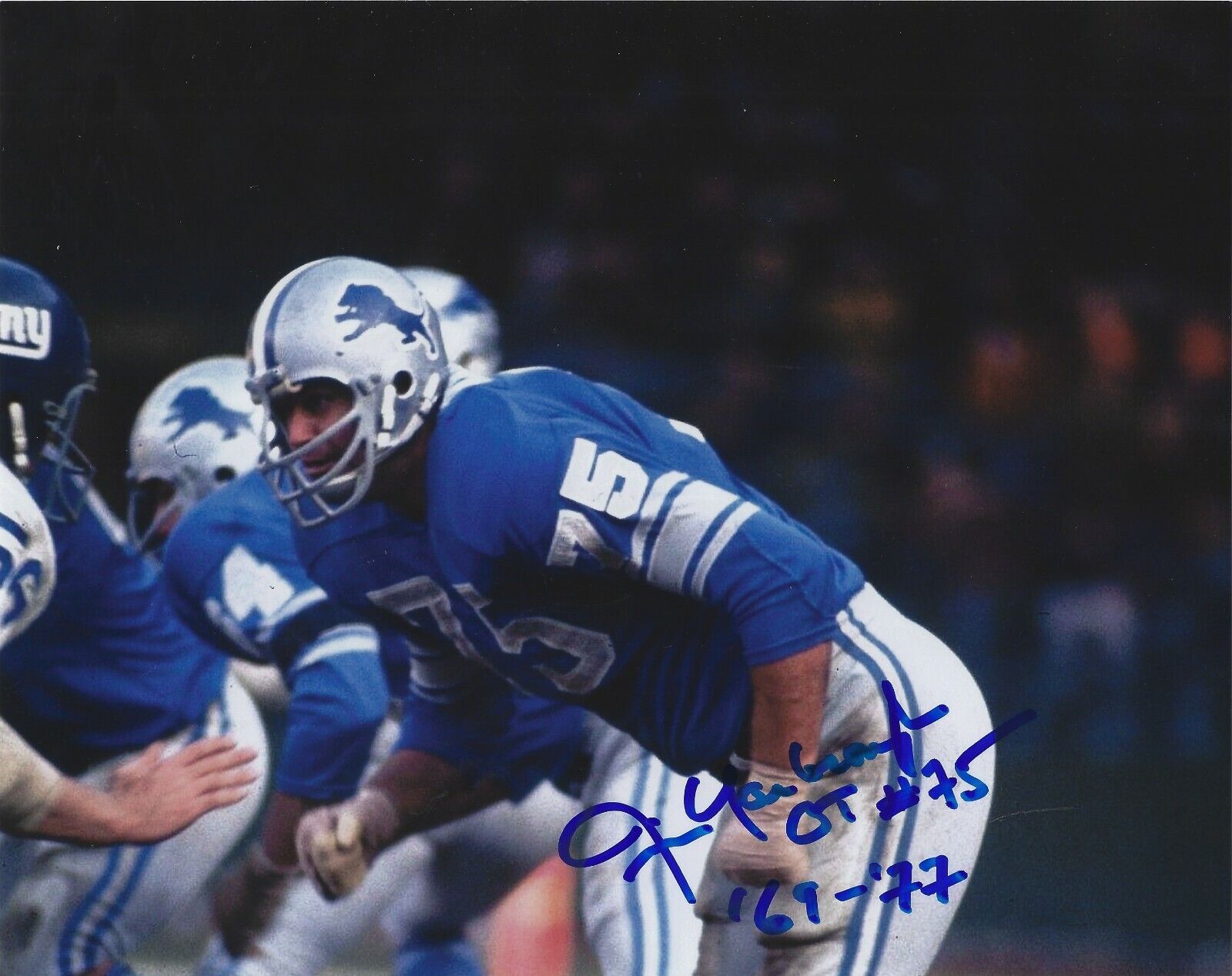 Signed 8x10 JIM YARBROUGH Detroit Lions Autographed Photo Poster painting - w/COA