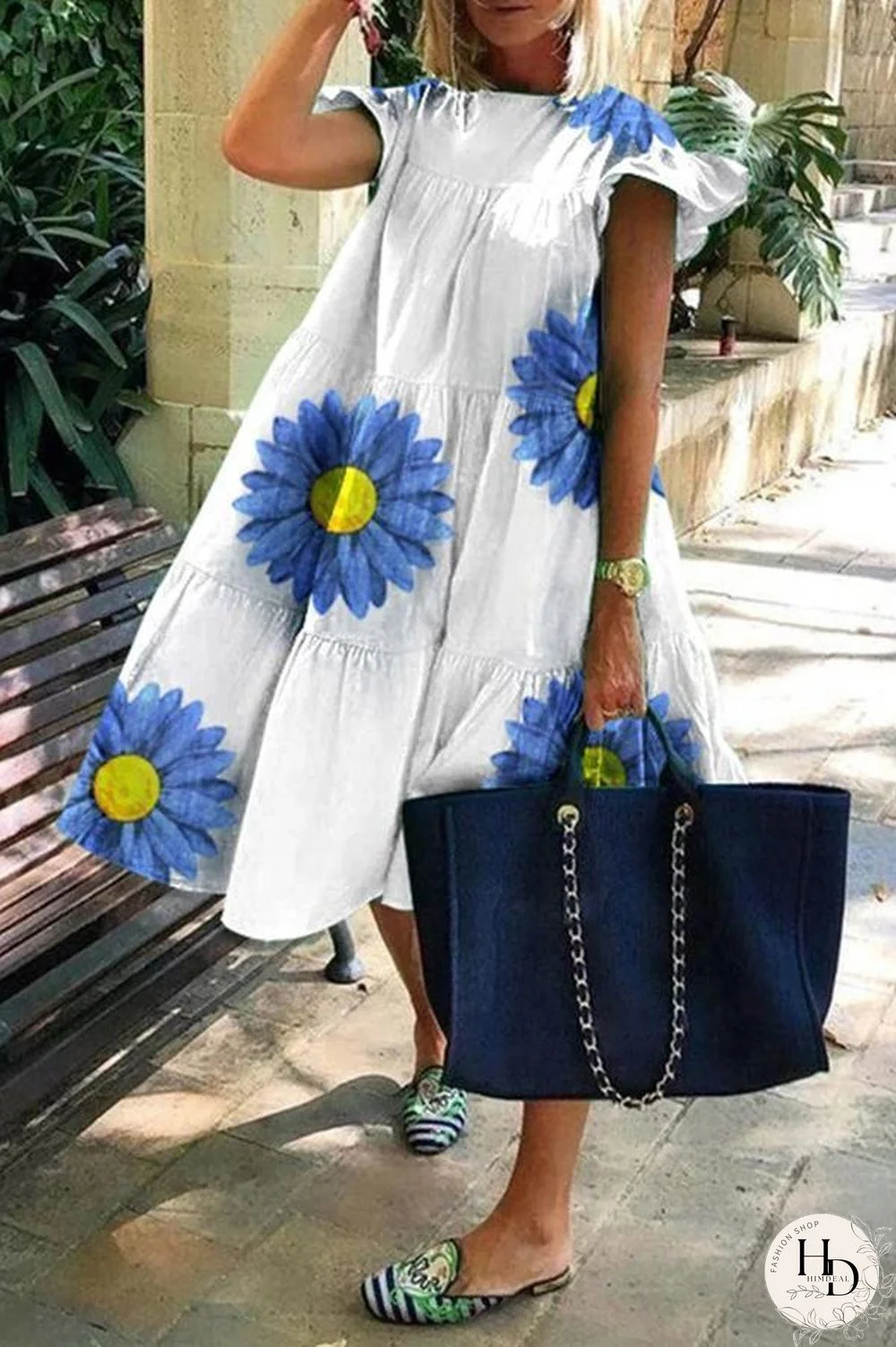 Stylish Flying Sleeve Loose Dress P15660