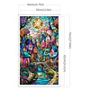 Colored House Glass Painting - Full Embroidery 3 Strands 11CT Stamped Cross Stitch - 40*70CM - Large Size