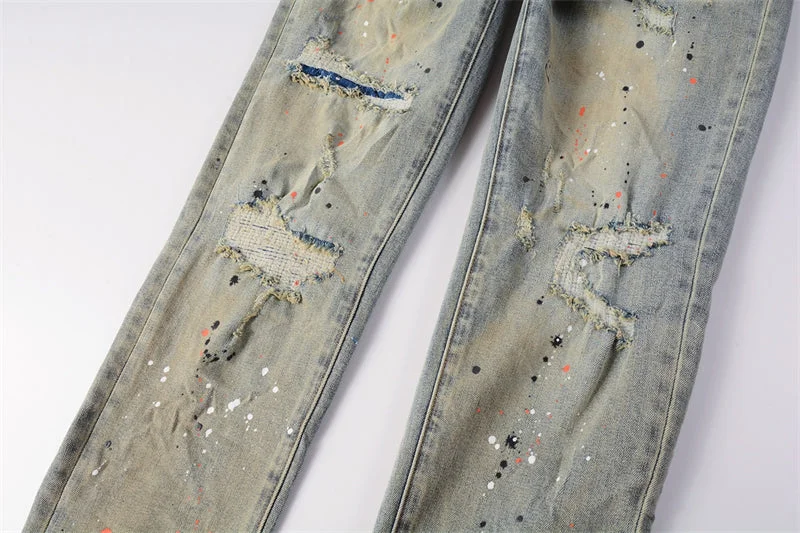 Purple Fashion Jeans 9071