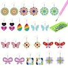 12 Pairs Double Sided Diamond Painting Earrings for Women Girls (Butterfly)