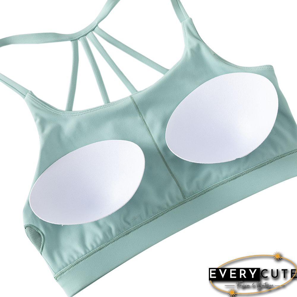 Green Fitness Shockproof Sport Bra