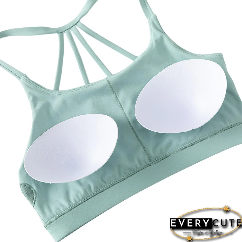 Green Fitness Shockproof Sport Bra