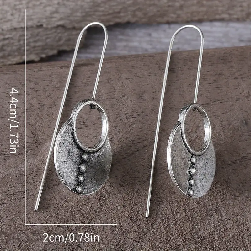 european and american exaggerated individualistic fashion with golden earrings retro distressed long earrings 3