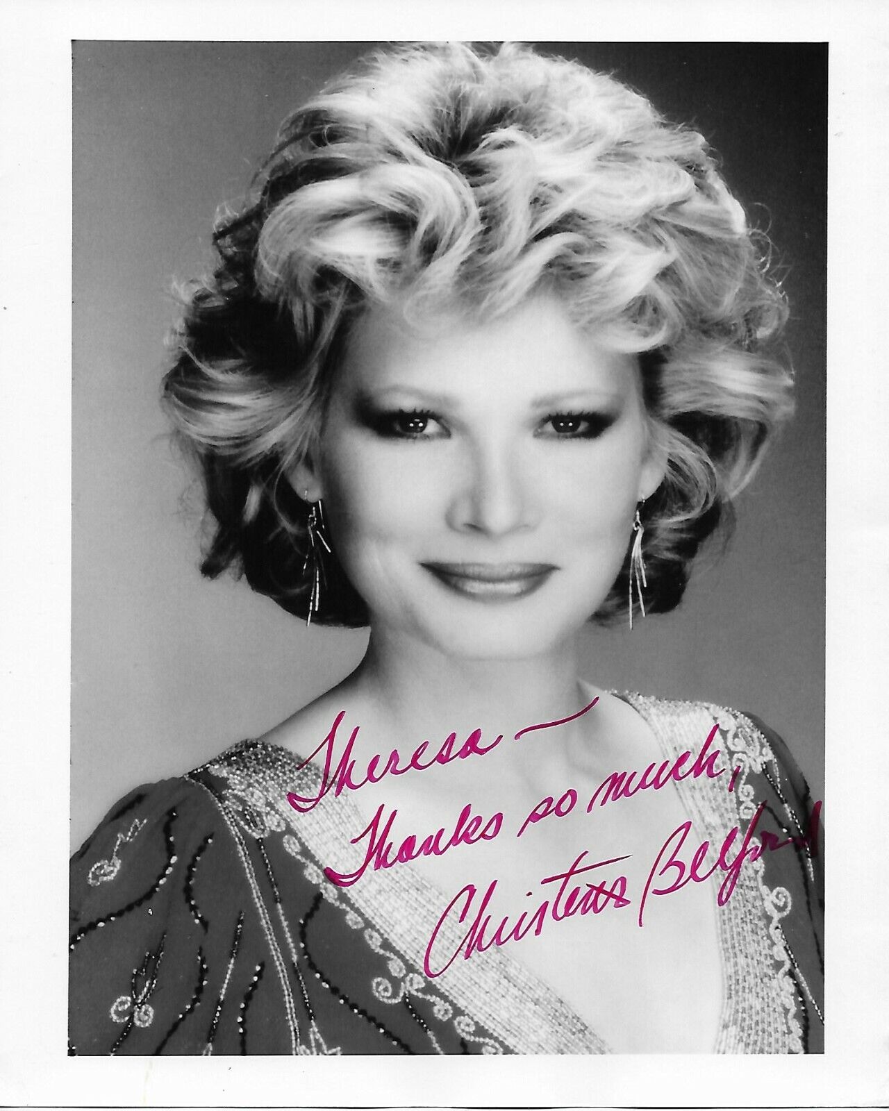 Christine Belford Original Autographed 8X10 Photo Poster painting