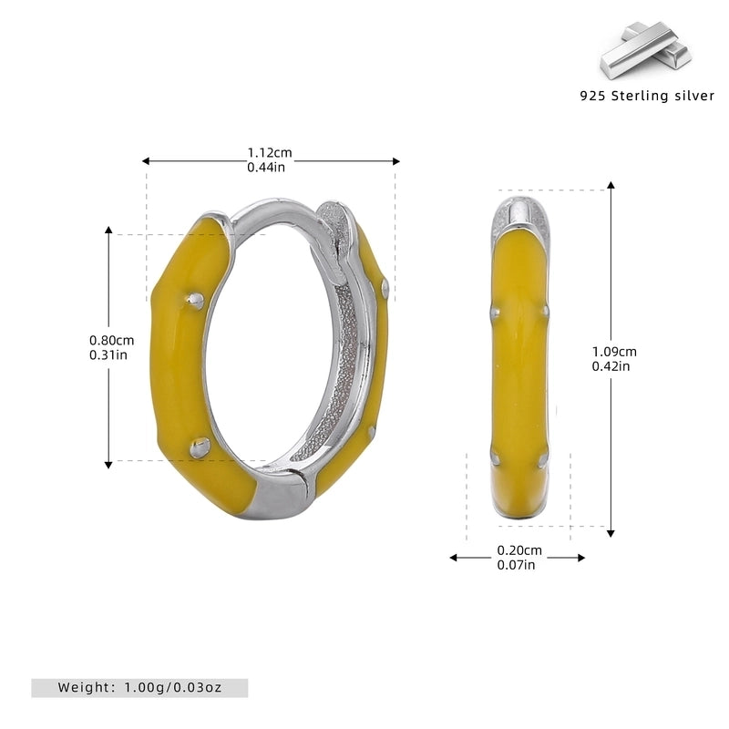 1 Pair 925 Sterling Silver Round Earrings