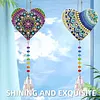 2PCS Love 5D DIY Diamond Painting Wind Chimes Suncatcher Kit Double Sided Diamond Art Kits Suncatcher with Crystal Pendant for Home Wall Window Decor Adults DIY Art Craft