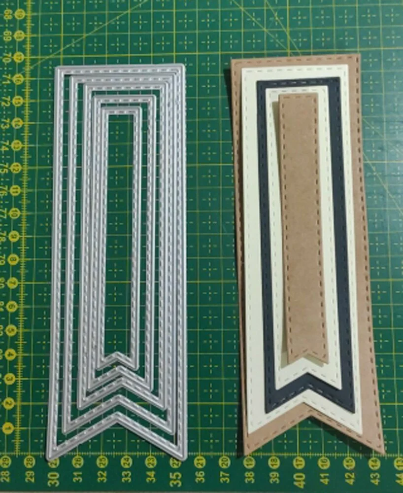 New DIY embossed paper photo album card scrapbook 5 kinds of label banner metal mold templates for photo album cutting die