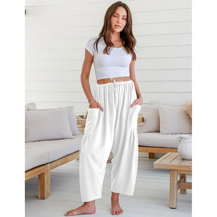 🔥Last Day Promotion 49% OFF - ✨Women's Linen Wide Leg Pants with Pockets 