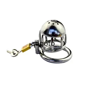 pornhint Pornhint Stainless Steel Metal Men's Locking Belt Restraint Male Chastity Cage Device