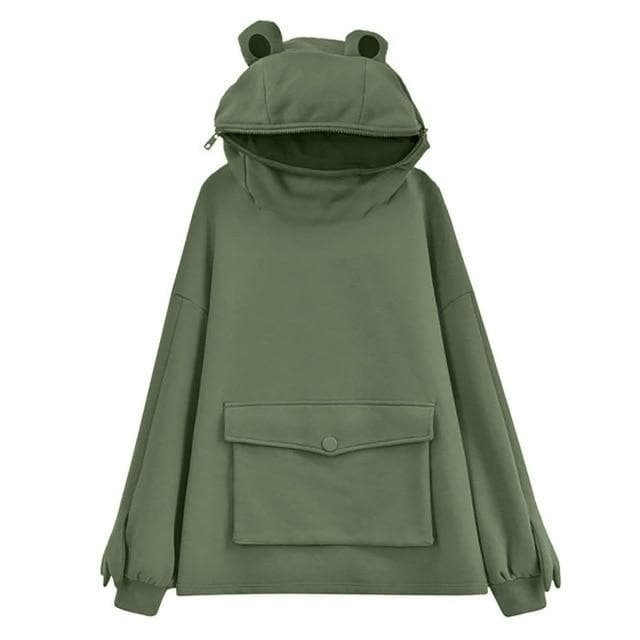 Harajuku Can Sealed Frog Casual Hooded Hoodies Pullover SP15423