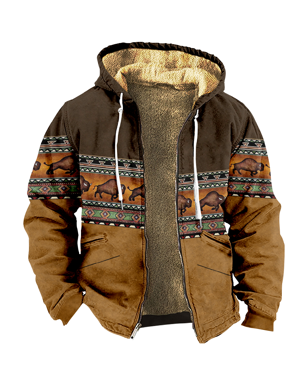 Suitmens Yellowstone style Fleece Hooded Jacket 0048