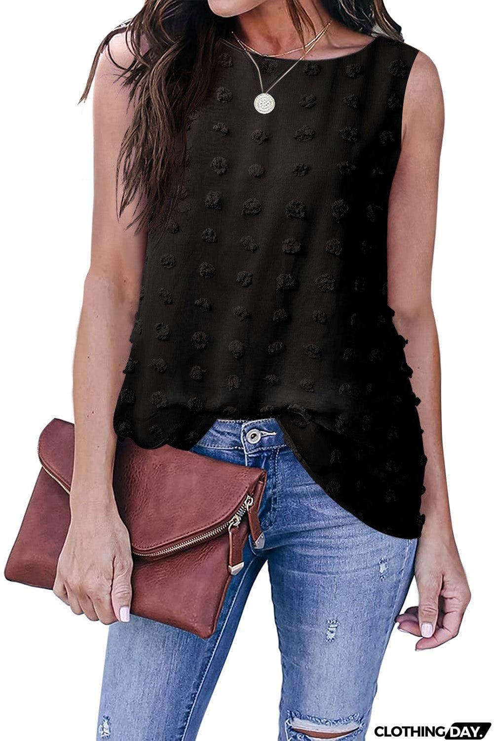 Crew Neck Swiss Dot Tank