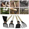 Mini Hoe and Cultivator with Wooden Handle Dual-purpose Hoe Garden Rake Tool
