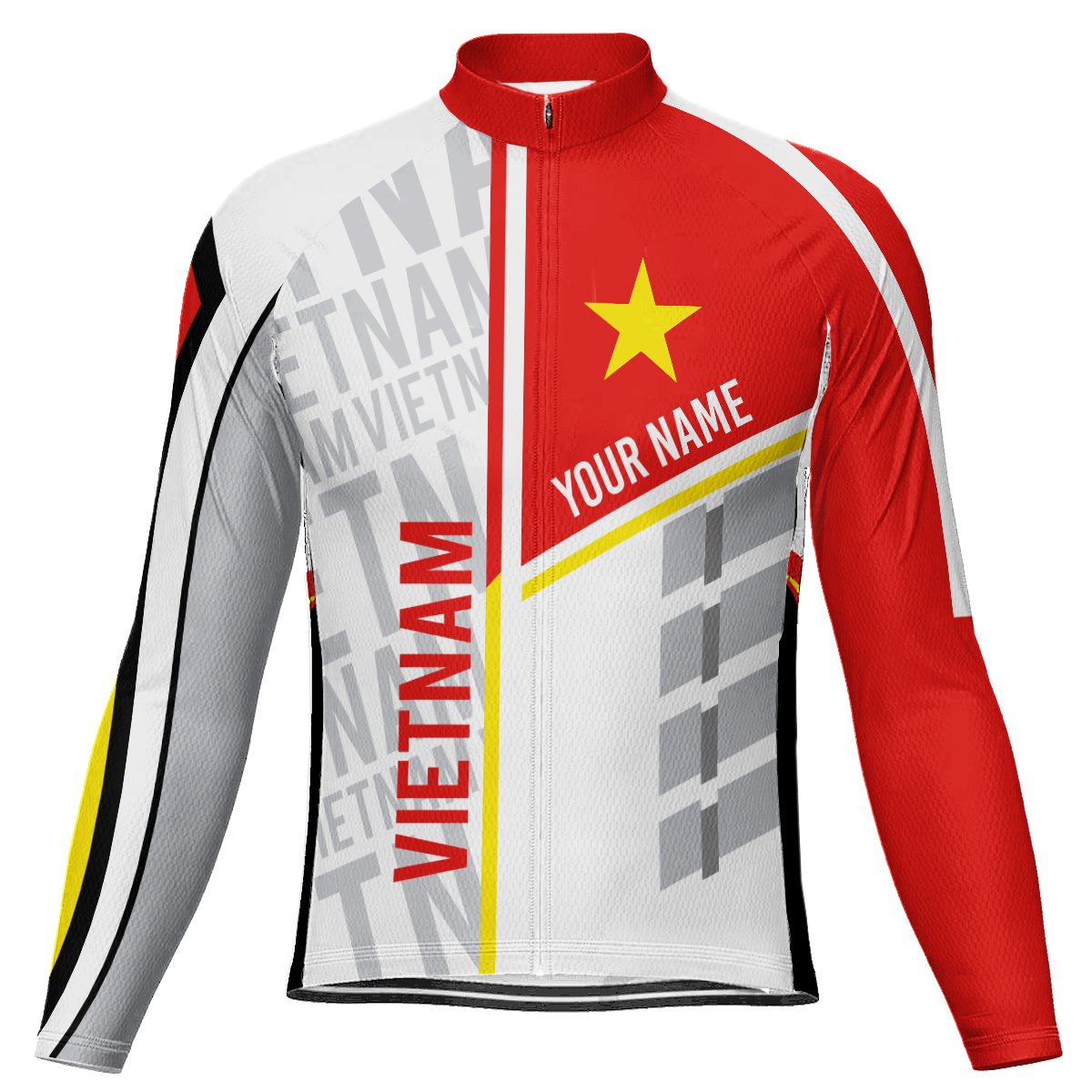 Customized Vietnam Long Sleeve Cycling Jersey for Men | captainssportss.com