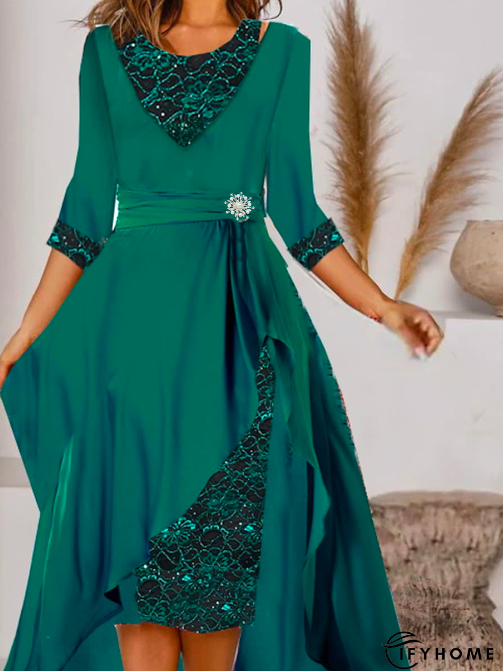 Floral Grommets Party Loose Dress | IFYHOME